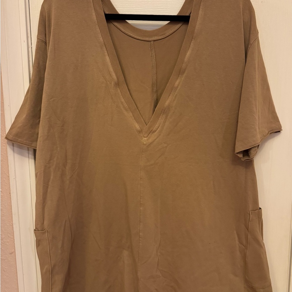 FP Movement by Free People Tan Hot Shot Tee Romper - BRAND NEW with Tags